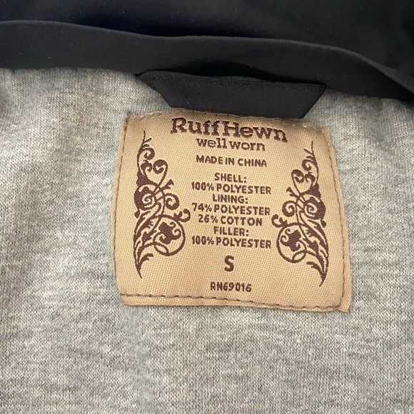 Ruff Hewn Quilted Puffer Vest Womens Size Small Black, Full Zip - Picture 4 of 10